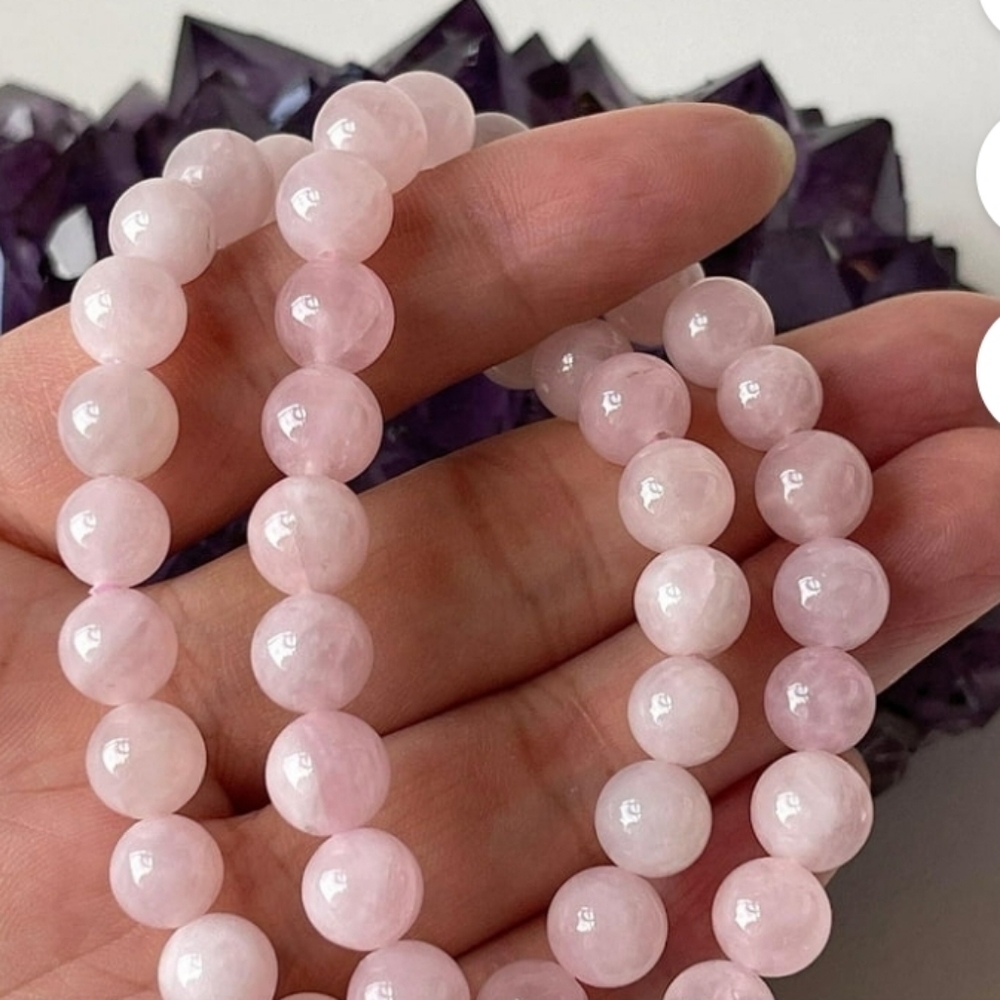 Rose Quartz A++ Crystal Pink Beaded Bracelet Love Gemstone 10mm - Picture 4 of 6